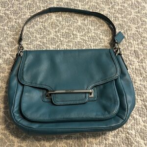 Coach authentic leather teal/turquoise purse